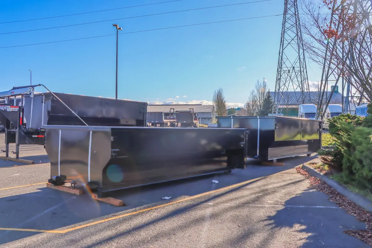Roll-off dumpster ready for waste disposal at job site for Construction Dumpster Rental in Hawthorne
